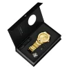 Stainless Steel Brushed Quartz Watch Variety Box Set (3 Pcs) - Gold